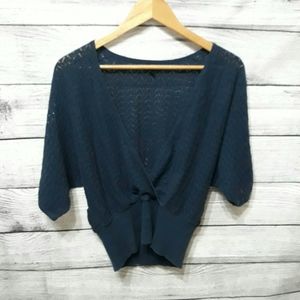 Womens Blue Semi Translucent top size M